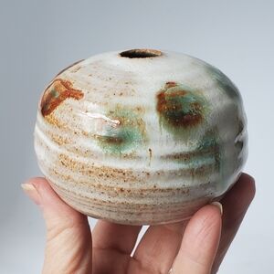 Signed Studio Pottery Turned Vase "MB"